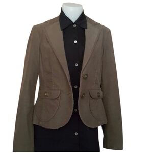 JACKPOT Allison green Olive corduroy fitted cropped blazer Y2K